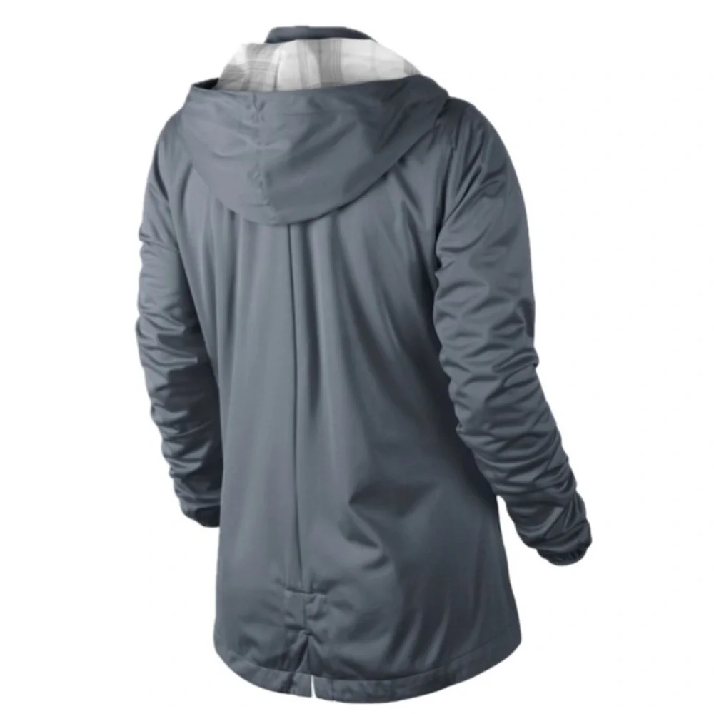 Nike Windproof Jacket Women L Black Texas Blaze Softball Plaid Lining Hood
